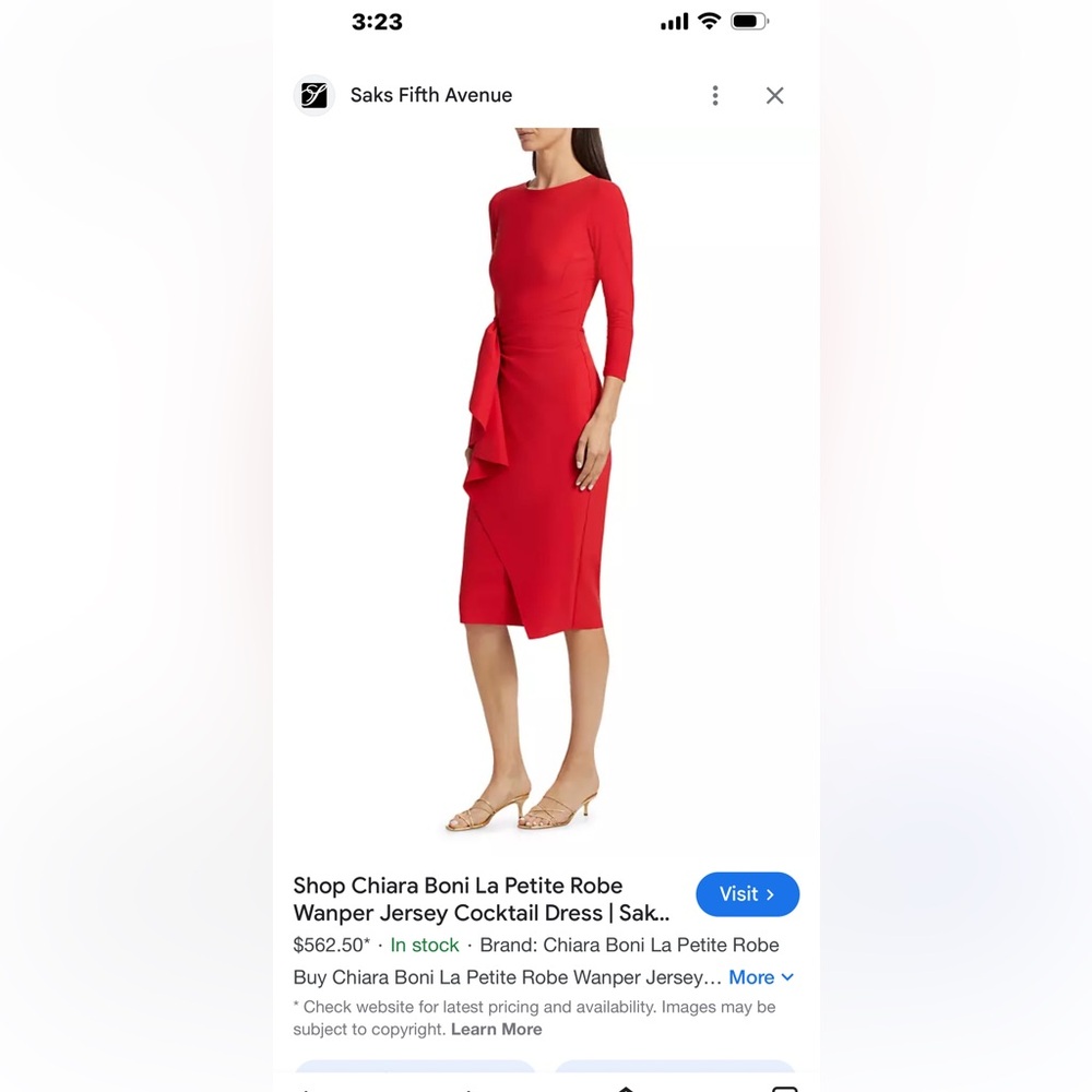 Chiara boni long Elegant Red Evening Dress size 8 very stretchy.maxi dress. - Picture 2 of 6